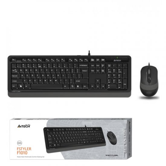 A4 TECH F1010 Q Usb Gri MM Klavye/Mouse Set