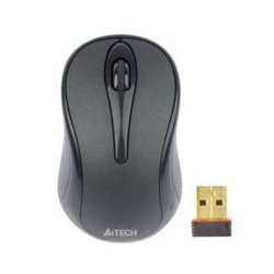 A4 Tech G3-280A Kablosuz+USB Optic V-Track (Padless) Siyah Mouse (Cam Yüzeyde de Çalışır)