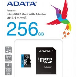 ADATA 256GB PREMIER MICROSDXC UHS-I CLASS10 V10 AUSDX256GUICL10A1-RA1