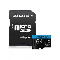ADATA 64GB PREMIER MICROSDXC UHS-I CLASS10 V10 AUSDX64GUICL10A1-RA1