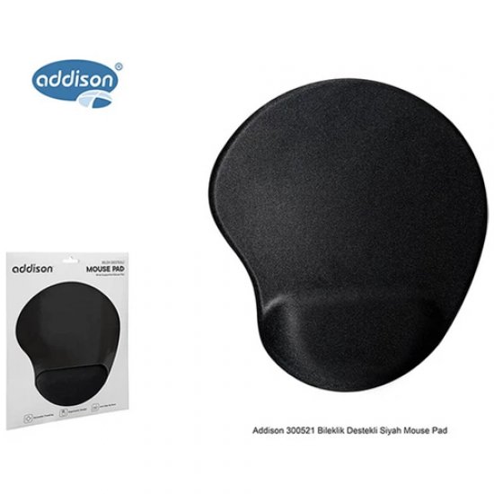 ADDISON 300521 Siyah MOUSE PAD Bilek Destekli