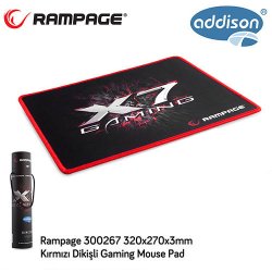 Addison Rampage 300267 320x270x3mm Gaming Mouse Pad Kırmızı Dikişli