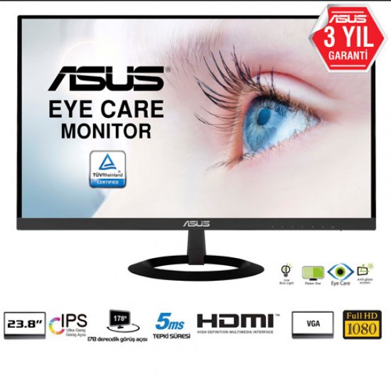 ASUS 23.8 VZ249HE 5Ms 75Hz HDMI,VGA IPS LED Monitör Siyah ASUS 23.8 VZ249HE 5Ms 75Hz HDMI,VGA IPS LED Monitör Siyah
