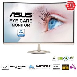 ASUS 27 VZ27VQ 5Ms 60Hz M.M D-Sub+HDMI+DP Full HD Led Monitör Siyah-Gold