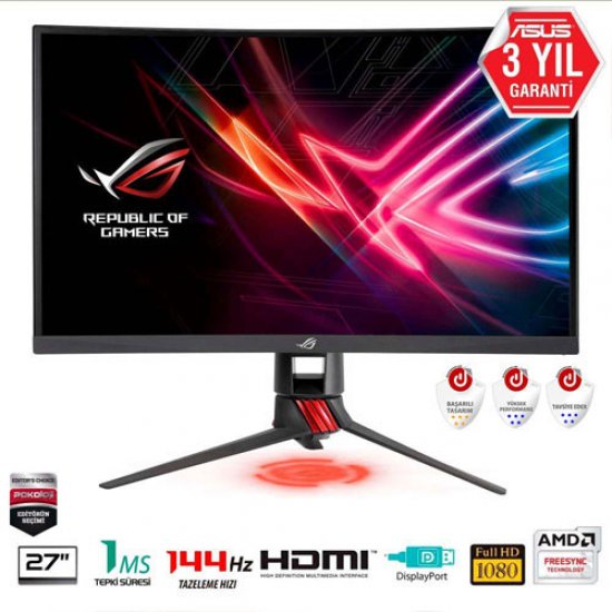 ASUS 27 XG27VQ 4Ms 144Hz HDMI+DP+D-DVI-D Gaming Monitör Siyah