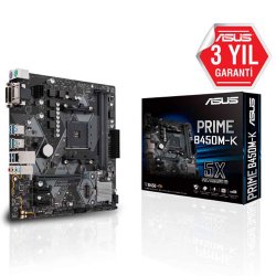 ASUS AMD PRIME B450M-K B450 DDR4 4400(OC) DVI-D VGA GLAN AM4 M.2 SATA USB3.1