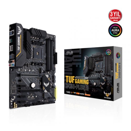 ASUS AMD TUF GAMING B450-PLUS II B450 DDR4 4400(OC) HDMI DP GLAN AM4 M.2 USB3.2 RGB ATX