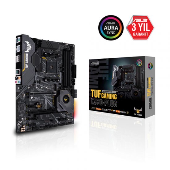 ASUS AMD TUF GAMING X570-PLUS X570 DDR4 3600(OC) HDMI DP LAN AM4 M.2 SATA USB 3.2 AURA RGB