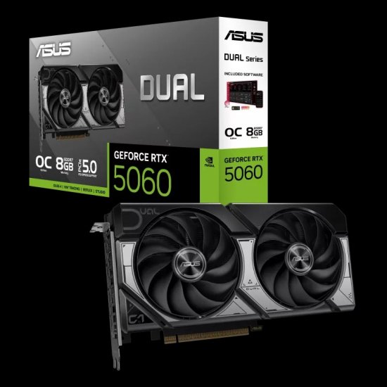 ASUS GEFORCE 8GB RTX 5060 DUAL OC EDITION GDDR7 128 Bit DUAL-RTX5060-O8G HDMI 3xDP