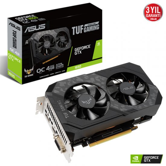 ASUS Nvidia 4GB GTX1650 TUF GDDR6 128 Bit TUF-GTX1650-O4GD6-P-GAMING HDMI DVI DP