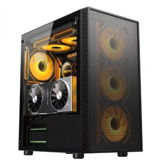 AZTECH SKY LINE AZT302B 600W TEMPERLİ CAM+MESH 4XRGB FAN+USB3.0 GAMING KASA SIYAH
