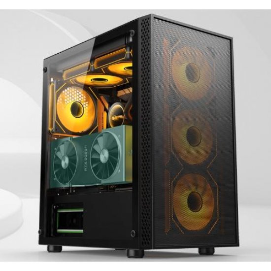 AZTECH SKY LINE AZT302B 600W TEMPERLİ CAM+MESH 4XRGB FAN+USB3.0 GAMING KASA SIYAH