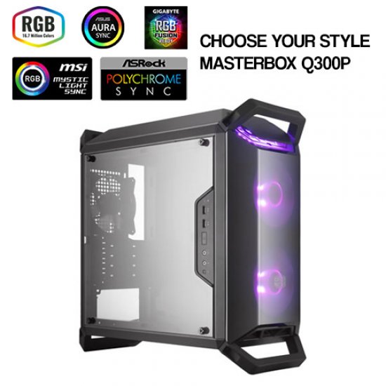 COOLER MASTER MasterBox Q300P MCB-Q300P-KANN-S02 PSU Yok Mid Tower Gaming Kasa 2x120mm RGB FAN