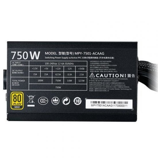 COOLER MASTER MASTERWATT MWE MPY-7501-ACAAG-EU 750w 80+ Gold Atx Power Supply 120mm Fanlı