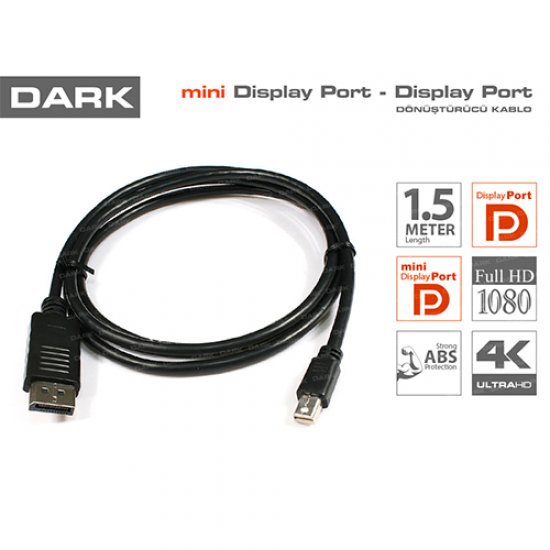 DARK DK-CB-DPXMDPL150 Mini Display Port Display Port Kablo ( 1.5 Metre )