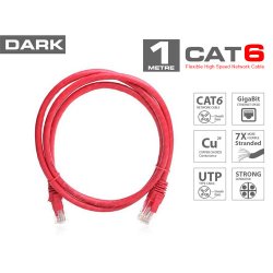 DARK DK-CB-NT6U100R Cat6 Utp ( 1 Metre ) %100 Bakır Kırmızı Patch Kablo