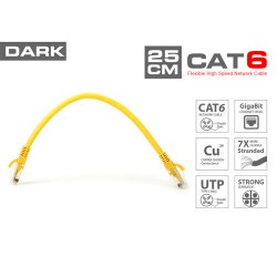DARK DK-CB-NT6U25Y Cat6 Utp ( 0.25 Metre ) %100 Bakır Sarı Patch Kablo