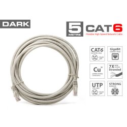 DARK DK-CB-NT6U500G Cat6 Utp ( 5 Metre ) %100 Bakır Gri Patch Kablo