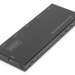Digitus DS-45323 VPR 1-0 Ultra Slim Çoklayıcı, 1x4, 4K/60Hz, HDR, HDCP 2.2, 18 Gbps 40 metre, altın kaplama