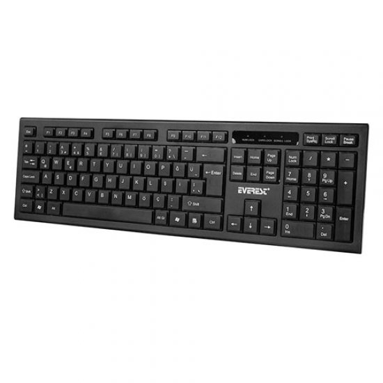 EVEREST KM-6121 Q Slim Kablosuz Siyah Klavye/Mouse Set