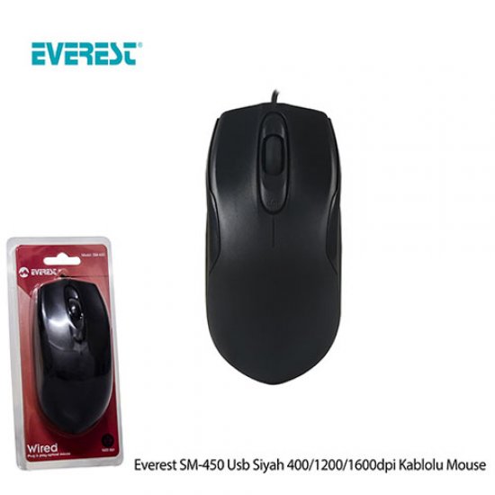 Everest SM-450 Usb Optic Siyah Mouse