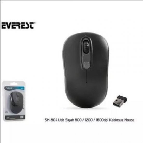 Everest SM-804 Kablosuz Mouse Siyah 800/1200/1600dpi