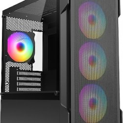 FAZEON F1 650W 80+ BRONZE Mesh 4x120mm Rainbow Fanlı mATX Bilgisayar Kasası
