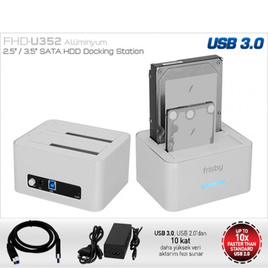 FRISBY 2.5 - 3.5 FHD-U352S Usb 3.0 Docking Station