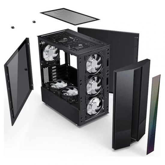 GameBooster GB-M201B 600w 80+ SIYAH USB 3.0 ARGB Fan ARGB strip Micro ATX Kasa GameBooster GB-M201B 600w 80+ SIYAH USB 3.0 ARGB Fan ARGB strip Micro ATX Kasa