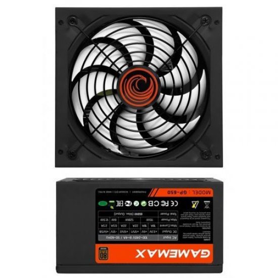 GAMEMAX GP650 650W 80+ Bronze 14 Cm Fan Power Supply GAMEMAX GP650 650W 80+ Bronze 14 Cm Fan Power Supply