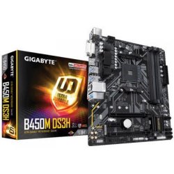 GIGABYTE AMD B450M-DS3H B450 DDR4 M2 PCIE NVME HDMI DVI AMD AM4