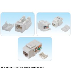 HCS J6E-00873 UTP CAT6 568A/B KESTONE JACK