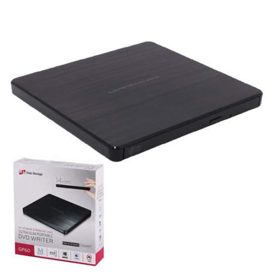 HITACHI-LG GP60NB60 8X DVD-RW Siyah Usb 2.0 ULTRA SLIM Harici HITACHI-LG GP60NB60 8X DVD-RW Siyah Usb 2.0 ULTRA SLIM Harici