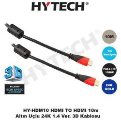 Hytech HY-HDM10 Hdmi to Hdmi ( 10 Metre ) Altın Uç Görüntü Kablosu