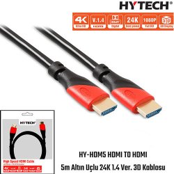 Hytech HY-HDM5 HDMI to HDMI ( 5 Metre ) 24K 1.4 Ver. 3D Altın Uç Görüntü Kablosu