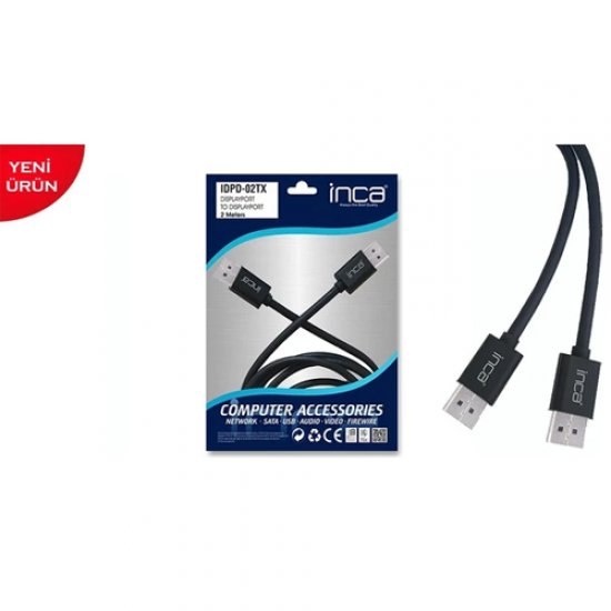 INCA IDPD-02TX DisplayPort To DisplayPort 2 Metre Kablo 4K Destekli