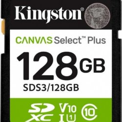 KINGSTON 128GB Canvas Select Plus Gen3 SDXC UHS-I U1 V10 150MB/s C10 SDS3/128GB