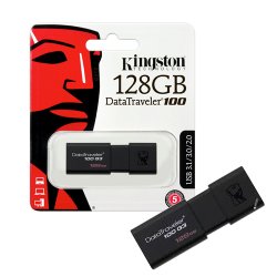 KINGSTON 128GB Siyah Usb 3.0 Flash Disk DT100G3/128GB