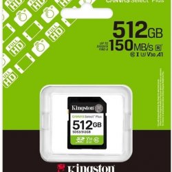 KINGSTON 512GB Canvas Select Plus Gen3 SDXC UHS-I U1 V10 150MB/S Class10 HAFIZA KARTI SDS3/512GB