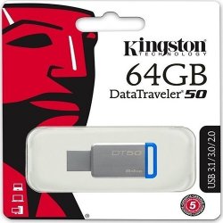 KINGSTON 64GB Metal Kasa USB 3.1 Flash Disk DT50/64GB