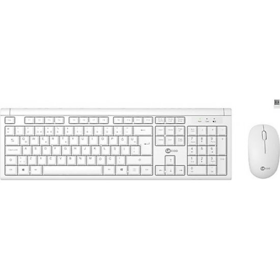 LENOVO LECOO Q Kablosuz Beyaz Klavye/Mouse Set KW200