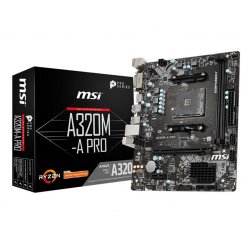 MSI AMD A320M-A PRO A320M DDR4 3200(OC) DVI HDMI GLAN AM4 USB3.2 mATX