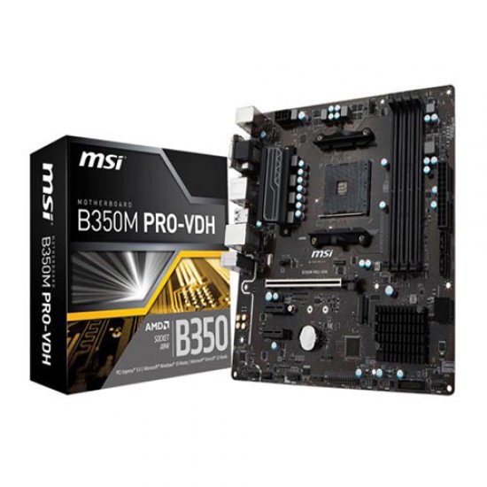 MSI AMD B350M PRO-VDH B350 DDR4 3200(OC) DVI VGA HDMI GLAN AM4 M.2 USB3.1 mATX