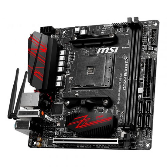 MSI AMD B450I GAMING PLUS AC B450 DDR4 3466(OC) HDMI DP GLAN AM4 USB3.WIFI mini ITX