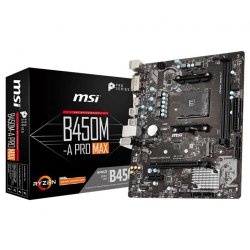 MSI AMD B450M-A PRO MAX B450 DDR4 3466(OC) DVI HDMI GLAN AM4 M.2 USB3.2 mATX