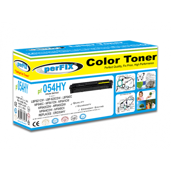 perFIX PF CRG054HY SARI YÜKSEK KAPASİTE TONER 2,3K