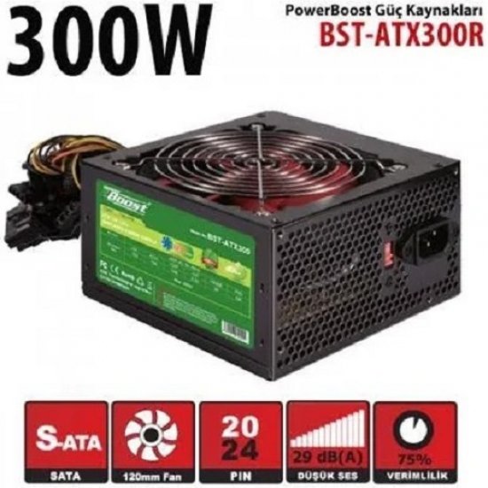 POWERBOOST BST-ATX300R 300W Atx PSU 12 Cm Kırmızı Fan RETAIL BOX (KUTULU) POWERBOOST BST-ATX300R 300W Atx PSU 12 Cm Kırmızı Fan RETAIL BOX (KUTULU)