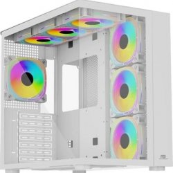 POWERBOOST PB-SS02W SEA VIEW JBST-PBSS02W USB 3.0 Mesh Beyaz 7X12CM RGB FAN GAMING ATX KASA