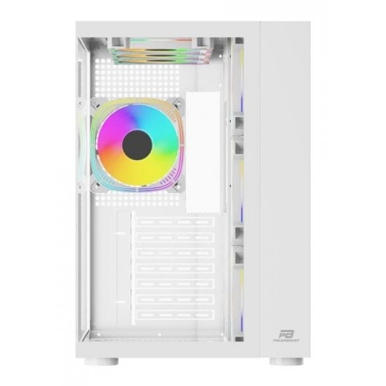 POWERBOOST PB-SS02W SEA VIEW JBST-PBSS02W USB 3.0 Mesh Beyaz 7X12CM RGB FAN GAMING ATX KASA