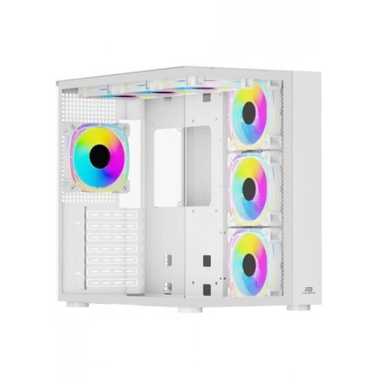 POWERBOOST PB-SS02W SEA VIEW JBST-PBSS02W USB 3.0 Mesh Beyaz 7X12CM RGB FAN GAMING ATX KASA